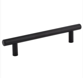 128 MM Center-to-Center Hollow Matte Black Stainless Steel Naples Cabinet Bar Pull
