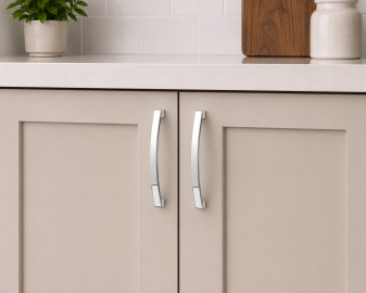 160 MM Center-to-Center Polished Chrome Merrick Cabinet Pull