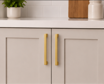 160 MM Center-to-Center Brushed Gold Square Sutton Cabinet Bar Pull