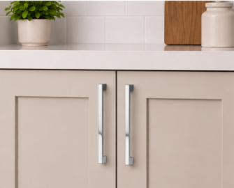 256 MM Center-to-Center Polished Chrome Square Sutton Cabinet Bar Pull