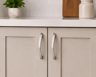 128 MM Center-to-Center Satin Nickel Flared Philip Cabinet Pull