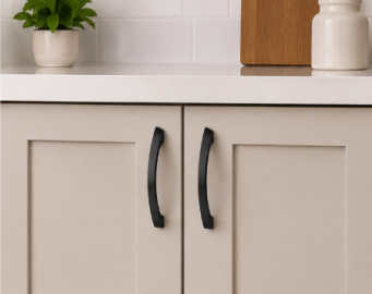 160 MM Center-to-Center Matte Black Flared Philip Cabinet Pull