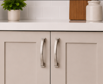 128 MM Center-to-Center Satin Nickel Strap Mirada Cabinet Pull