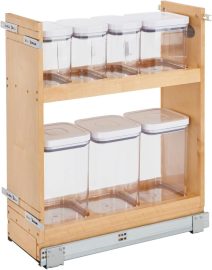 Rev-A-ShelfPull-Out Wood Base Cabinet OXO Organizer with Soft-Close Slides